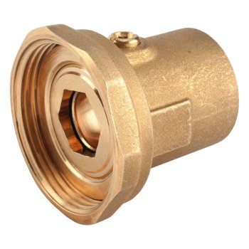 Robinet cu bilă cu semiolandeză pentru pompă FERRO 1″ × 1½″, alamă, cu garnitură